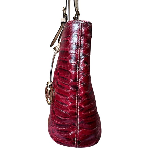 MICHAEL Michael Kors Jet Set Embossed Leather Bucket Tote EUC - Picture 5 of 13